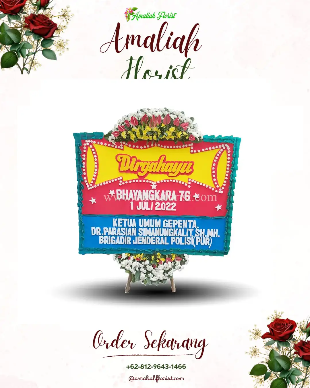 Papan Bunga HUT Ulang Tahun Tanah Sareal